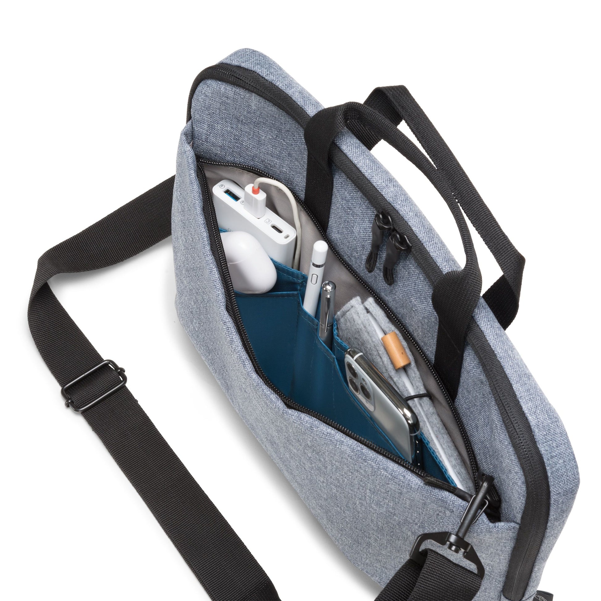 DICOTA Notebook-Tasche bis 15,6" – mit Tragegriff, abnehmbarem Schultergurt – Blau