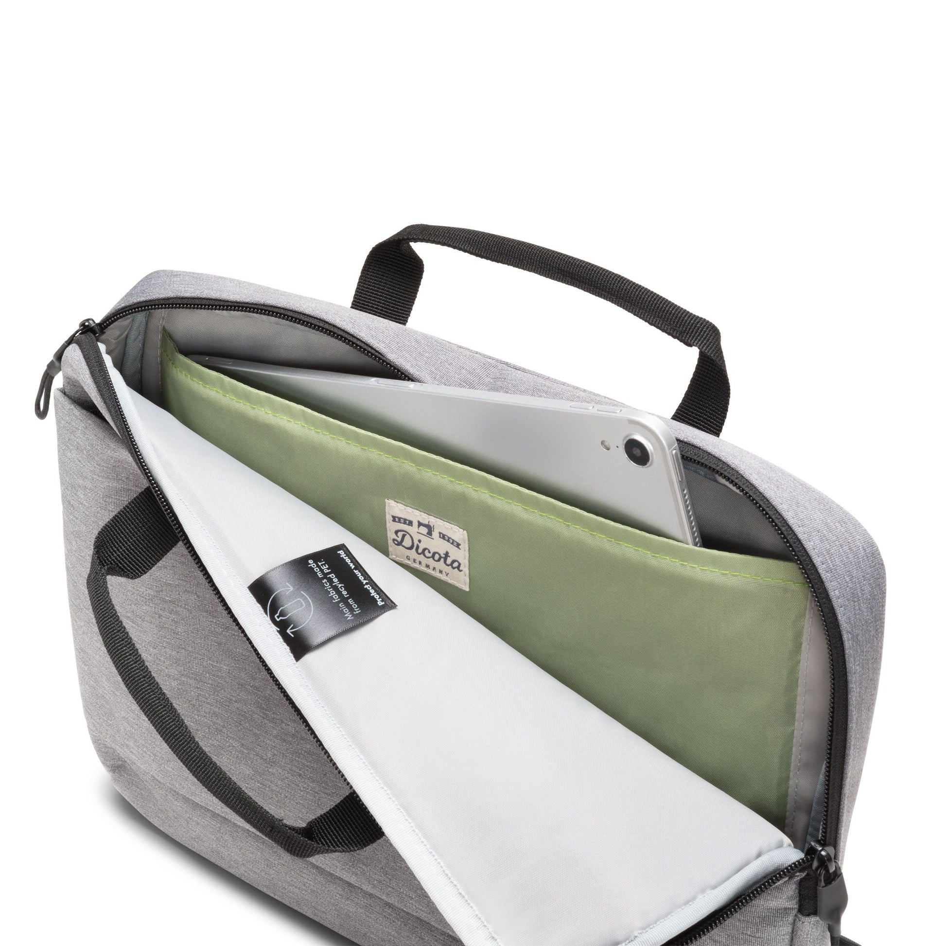 DICOTA Eco Slim MOTION 12 Notebook-Tasche bis 13,3" – Tragegriff, abnehmbarer Schultergurt – Grau