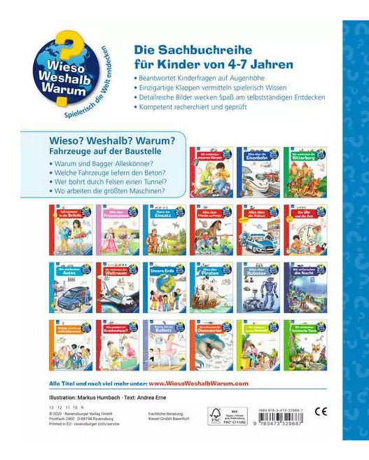 Ravensburger Buch – Wieso? Weshalb? Warum? (Band 7) Fahrzeuge auf der Baustelle, 16 Seiten, 4–7 Jahre