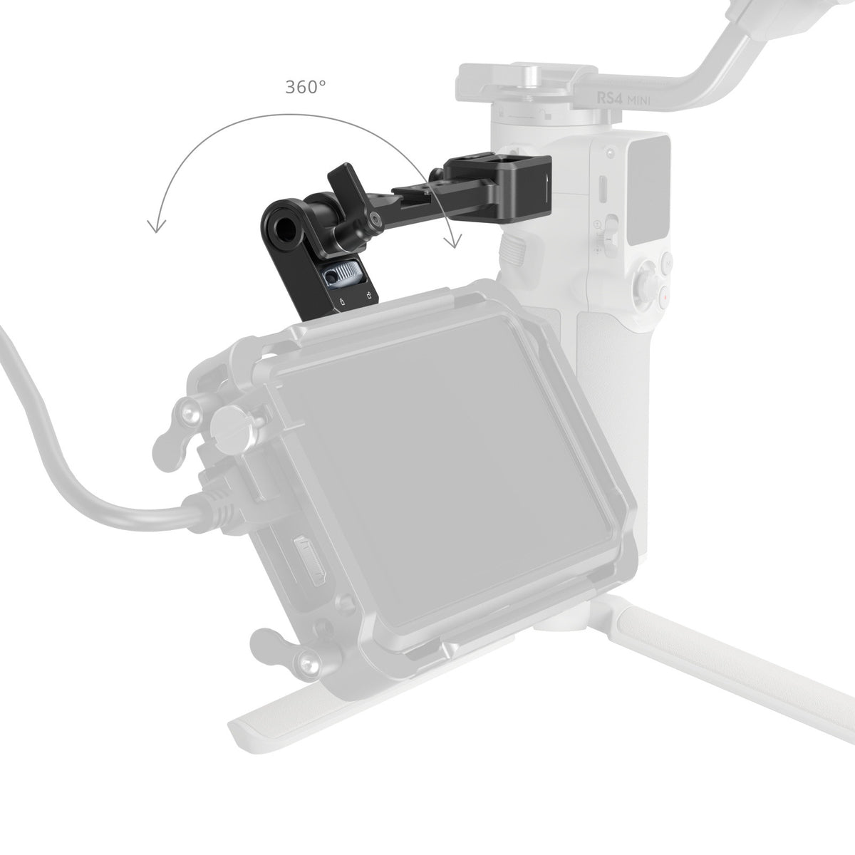SmallRig 5337 Kamera-Monitorständer – 41,7 × 43,8 × 145 mm – für DJI RS 2, RSC 2, RS 3 und andere – Schwarz