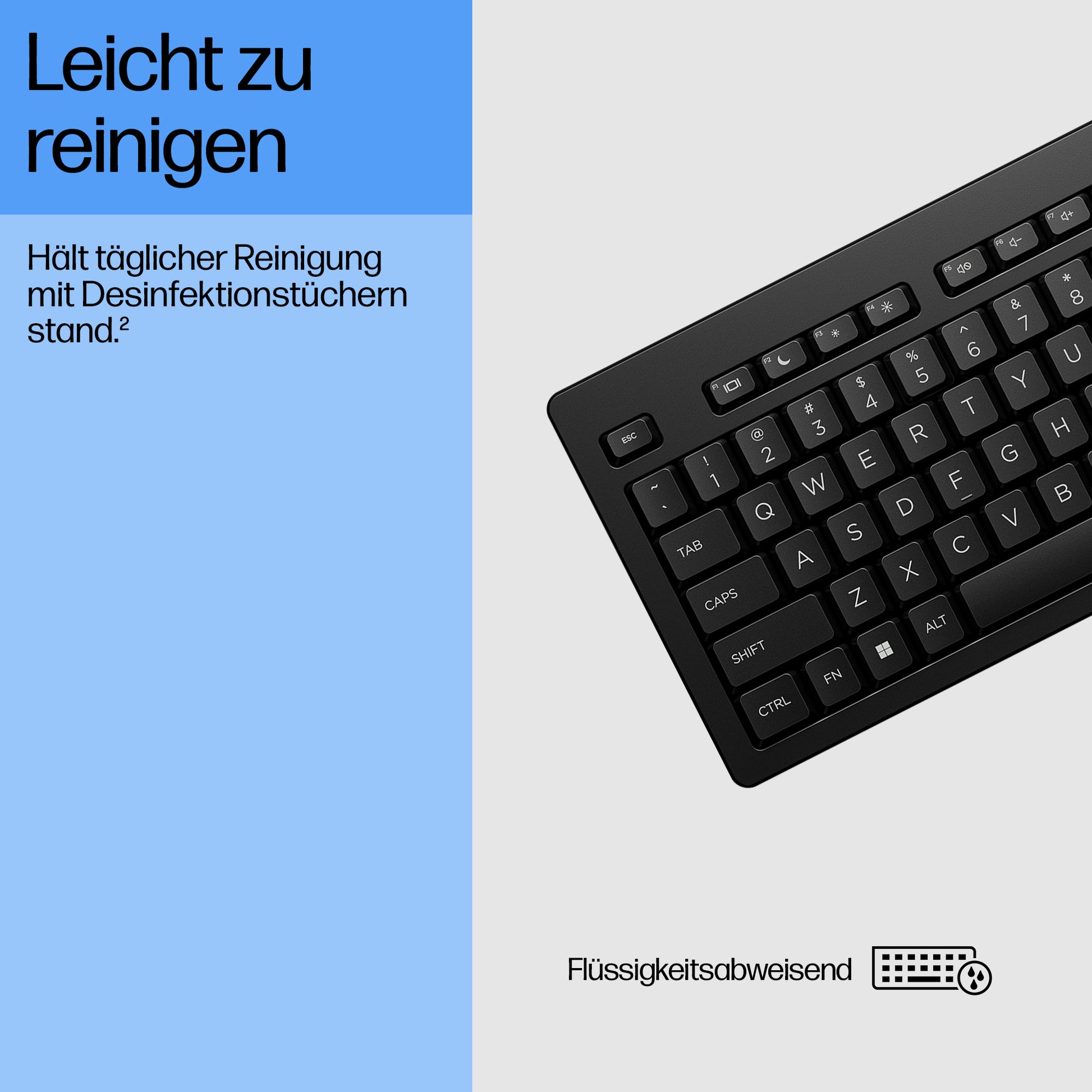 HP 125 – Tastatur – kabelgebunden, USB – Membran – Schwarz