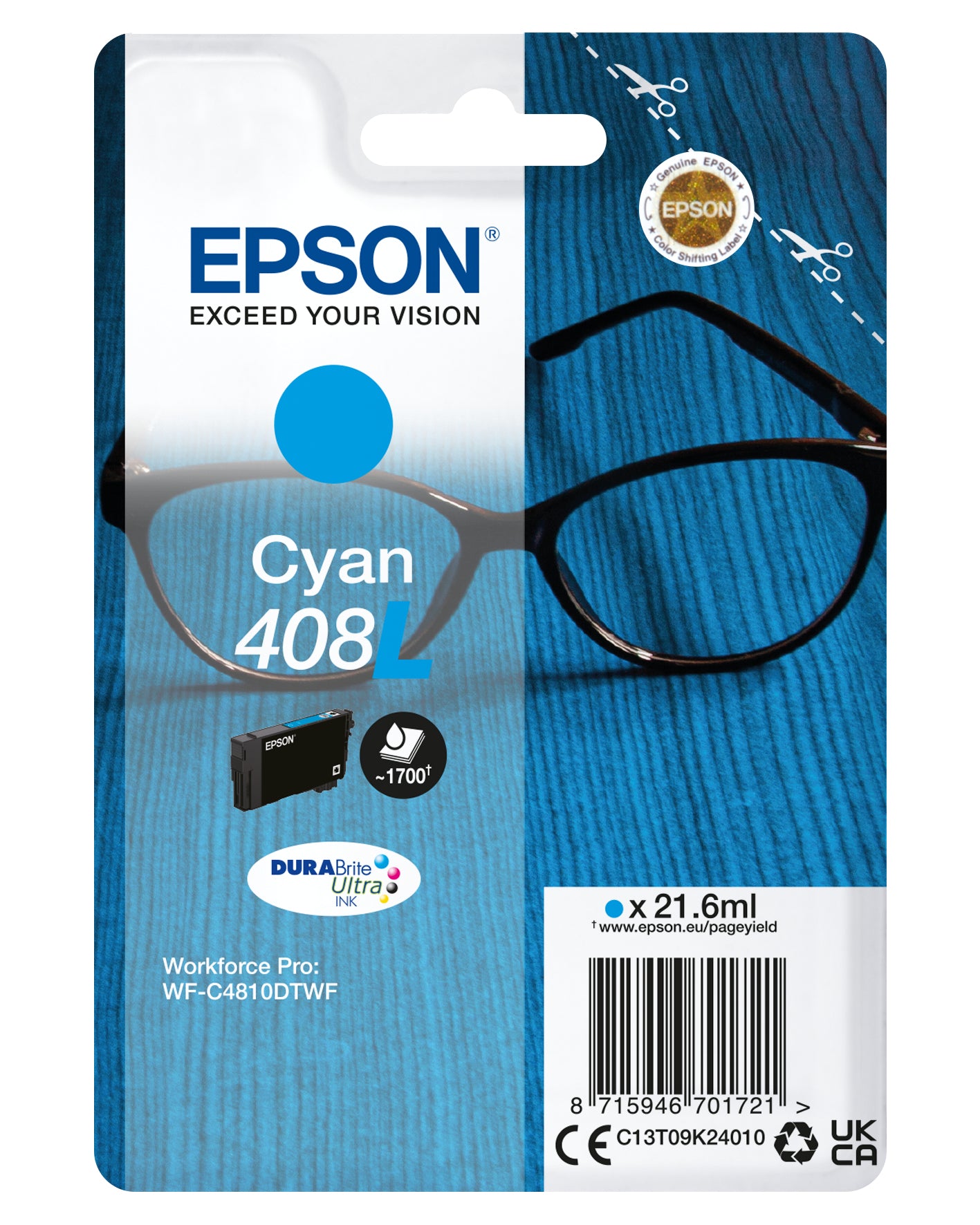 Epson 408L – Cyan, XL-Ausbeute