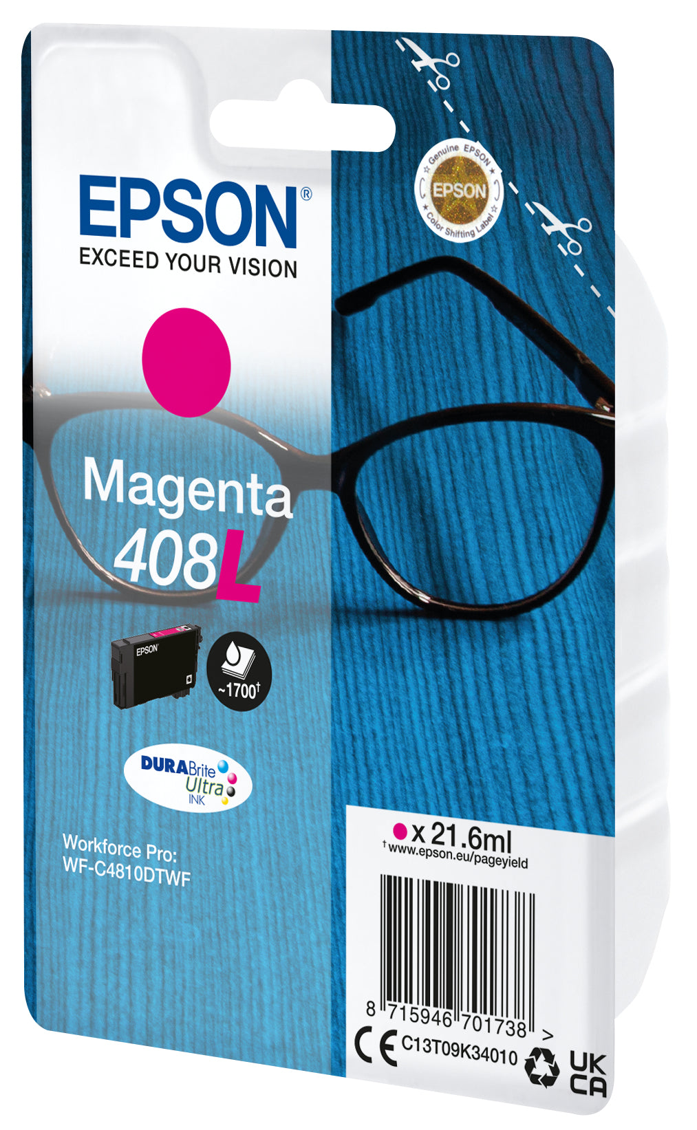 Epson Tintenpatrone 408XL, Magenta, 21,6 ml