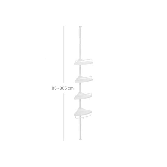 Songmics Aufbewahrungsbox (Bad) BCB001A – 85–305 cm, Polypropylen/Stahl (pulverbeschichtet), 3 kg, Weiss