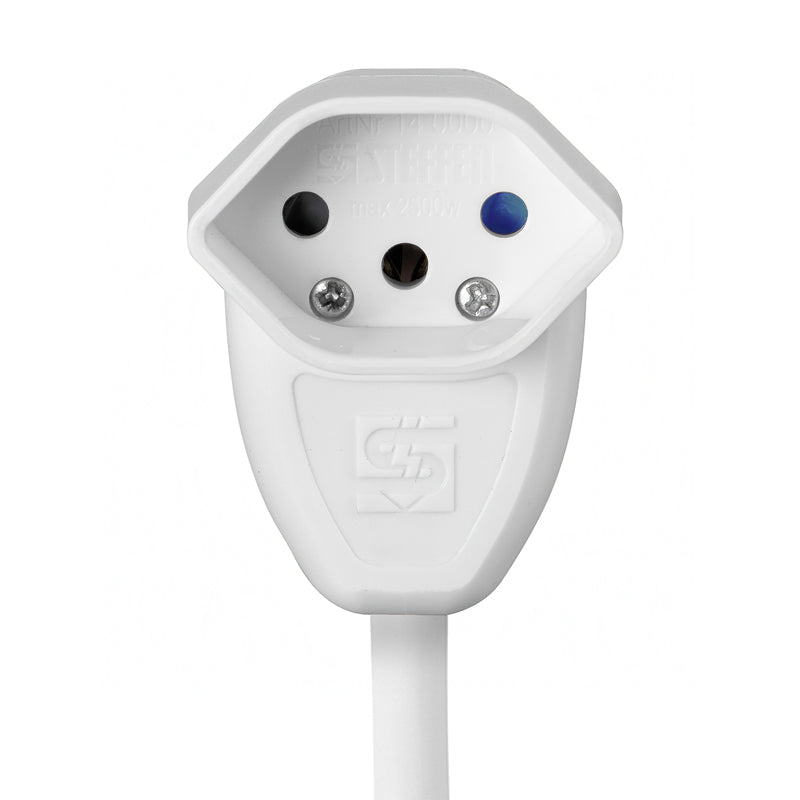 Steffen Variabl – Steckdosenleiste, 7× T13, mit Schalter, 3 m, Stecker Typ T, abgewinkelt, IP20