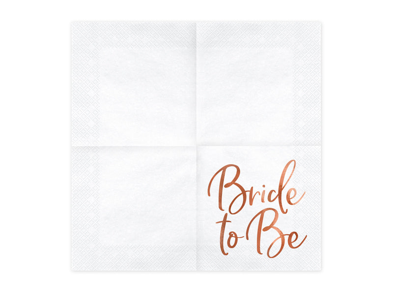PartyDeco Servietten Bride to be – 33 × 33 cm, 3-lagig – 20 Stück