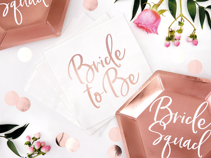 PartyDeco Servietten Bride to be – 33 × 33 cm, 3-lagig – 20 Stück