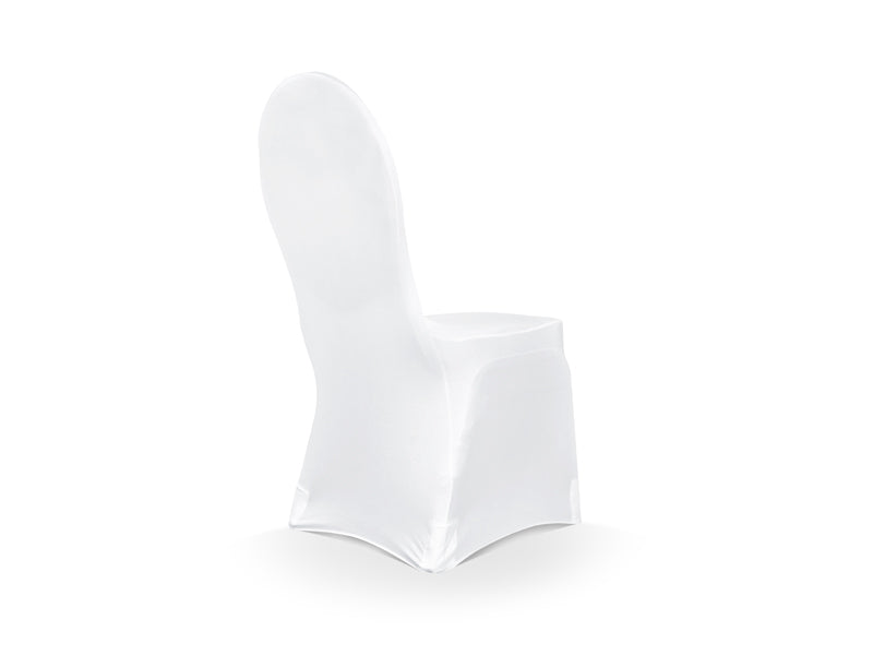 PartyDeco Stuhlhusse – 38 × 37 cm, Weiss, Stretch-Stoff