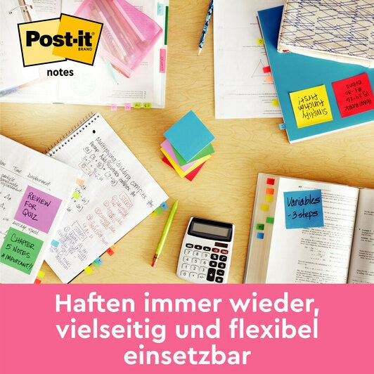 3M Post-it Poptimistic Haftnotizen – 76 × 76 mm – sortiert, 100 Blatt/Block, 6er-Pack