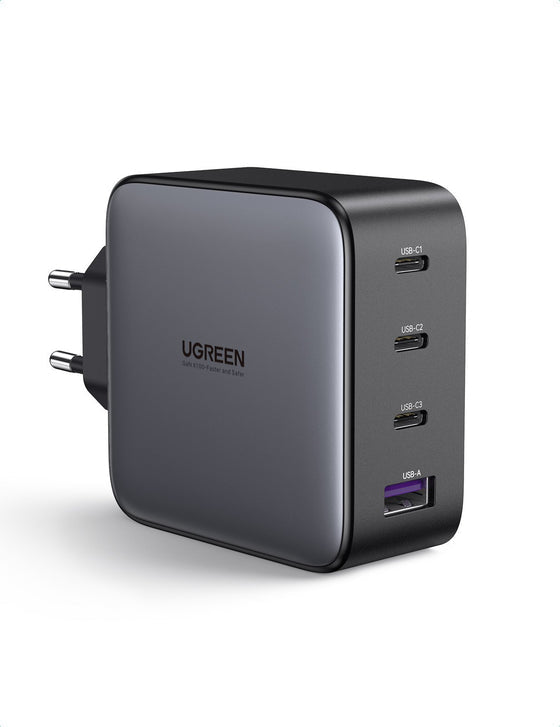 Ugreen Nexode 40747 USB Wandladegerät 100 W – USB-C×3, USB-A×1 – PD 3.0, QC 4+, GaN – Schwarz