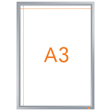Nobo Impression Pro Plakatrahmen – für A3 – Klapprahmen – Weiss – Aluminium – 339×463×17 mm
