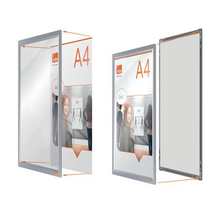 Nobo Impression Pro Plakatrahmen – für A4 – Klapprahmen – Weiss – Aluminium – 250 × 340 × 13 mm