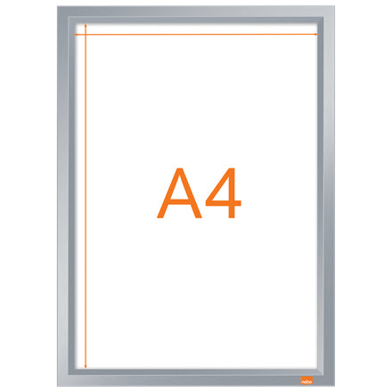 Nobo Impression Pro Plakatrahmen – für A4 – Klapprahmen – Weiss – Aluminium – 250 × 340 × 13 mm