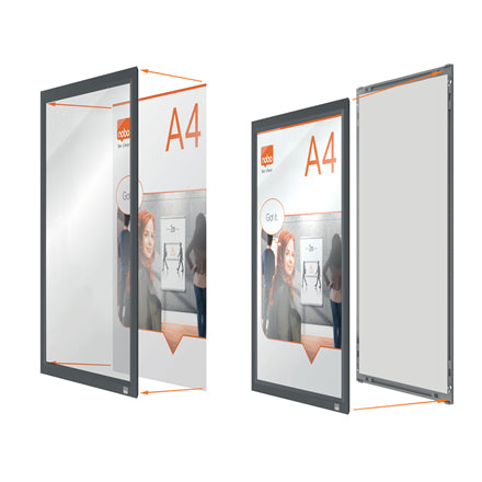 Nobo Impression Pro Plakatrahmen – für A4 – Klapprahmen – Weiss – Aluminium – 250×340 mm