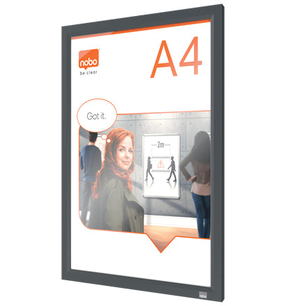 Nobo Impression Pro Plakatrahmen – für A4 – Klapprahmen – Weiss – Aluminium – 250×340 mm