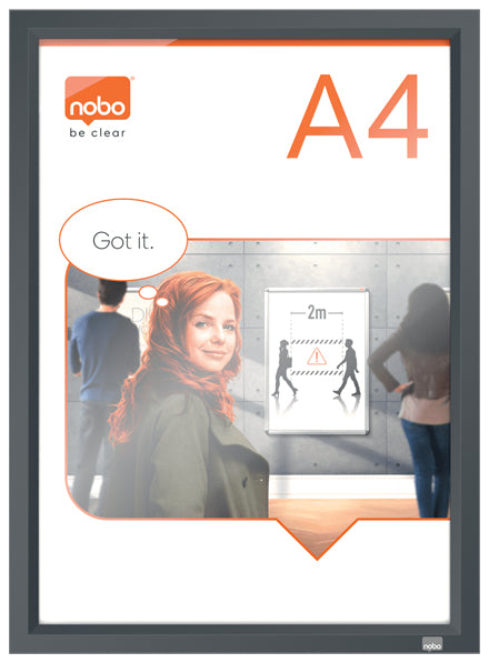Nobo Impression Pro Plakatrahmen – für A4 – Klapprahmen – Weiss – Aluminium – 250×340 mm
