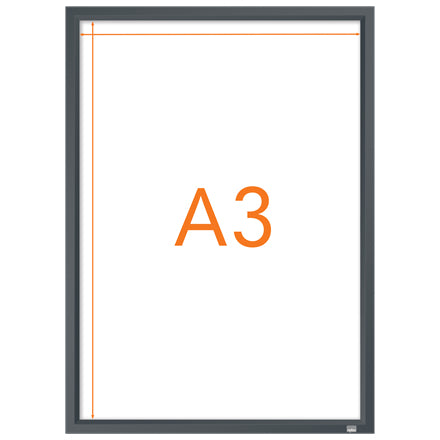 Nobo Plakatrahmen Impression Pro – für A3 – Klapprahmen – schwarz – Aluminium – 339×463×17 mm
