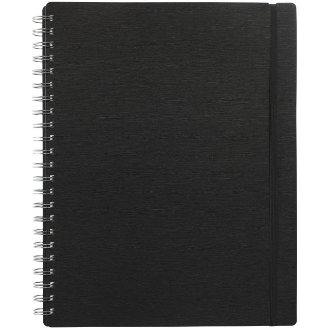Kolma Notizbuch, Spiralbindung, Softcover, 200 Seiten, 4-fach gelocht, perforiert, 70 g/m² – Schwarz