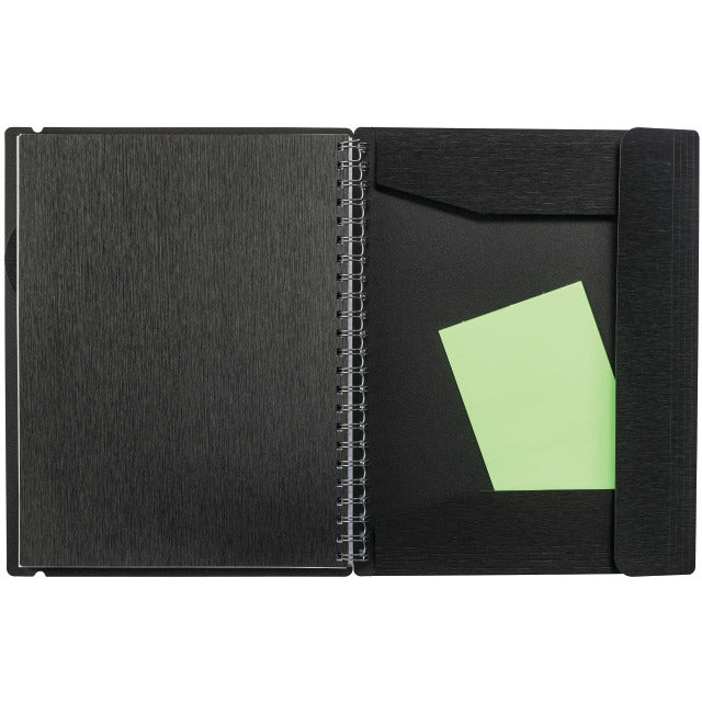 Kolma Notizbuch, Spiralbindung, Softcover, 200 Seiten, 4-fach gelocht, perforiert, 70 g/m² – Schwarz
