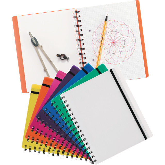 Kolma Collegeblock A5, kariert, Spiralbindung, 100 Blatt, 2-fach gelocht, perforiert, 70 g/m² – orange
