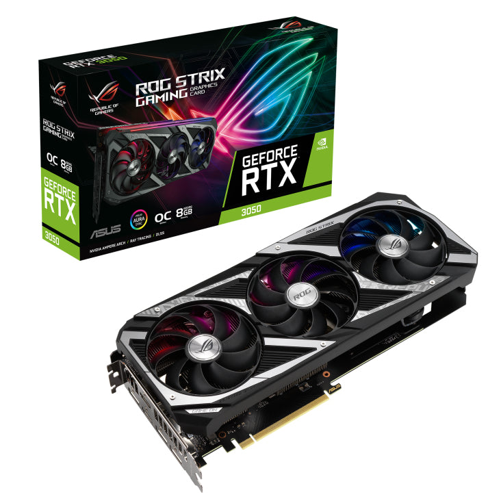 ASUS ROG Strix GeForce RTX 3050 OC 8GB – PCIe Grafikkarte – 3×DP 1.4a, 2×HDMI 2.1, PCIe 4.0, 1×8‑pin