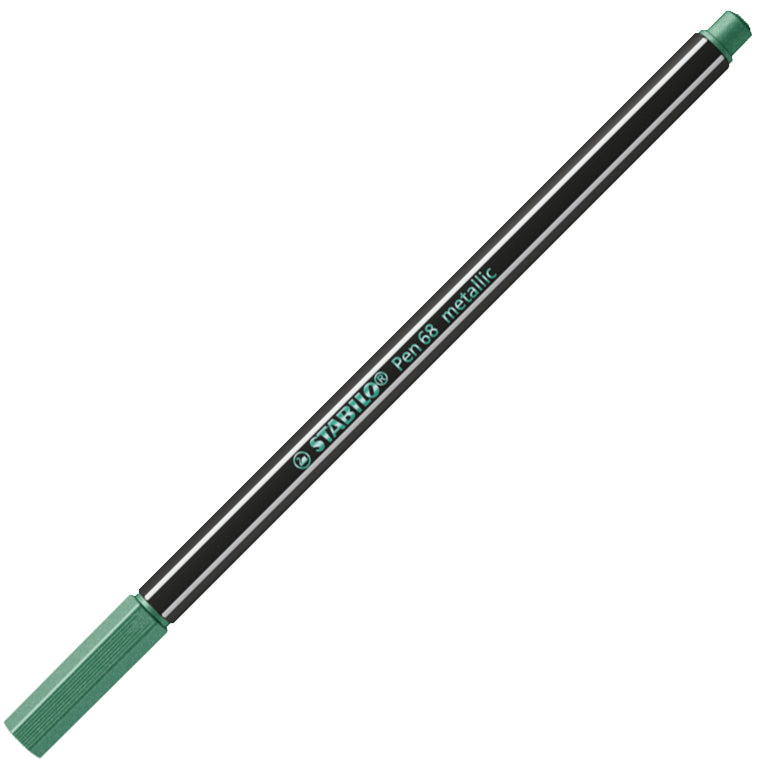 STABILO Pen 68 Metallic Filzstifte – Rundspitze, 1 mm, wasserbasiert, 8 Farben