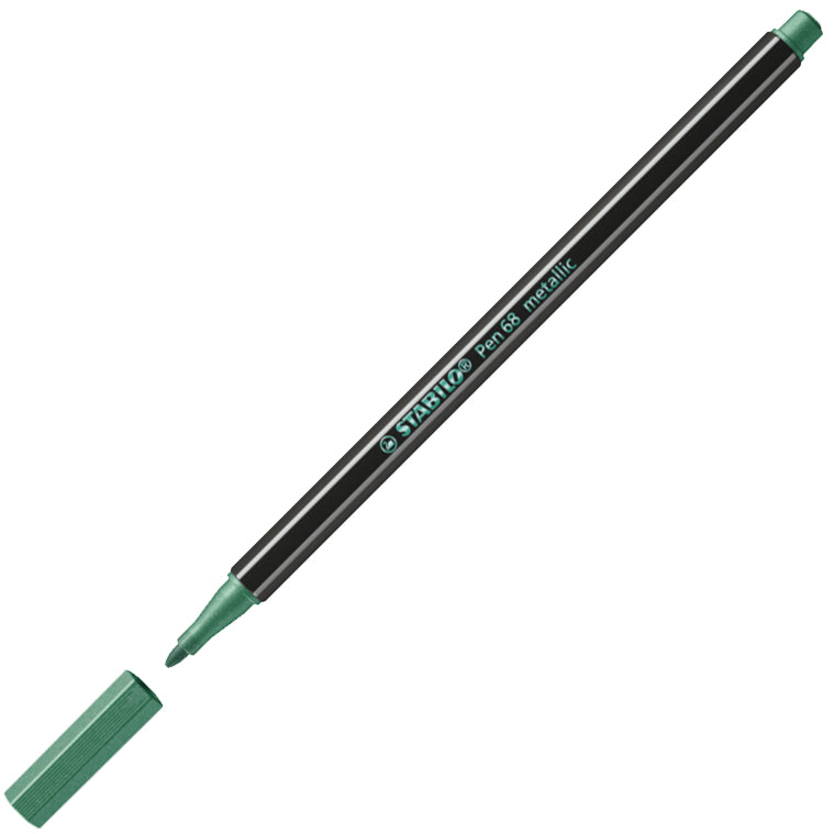 STABILO Pen 68 Metallic Filzstifte – Rundspitze, 1 mm, wasserbasiert, 8 Farben