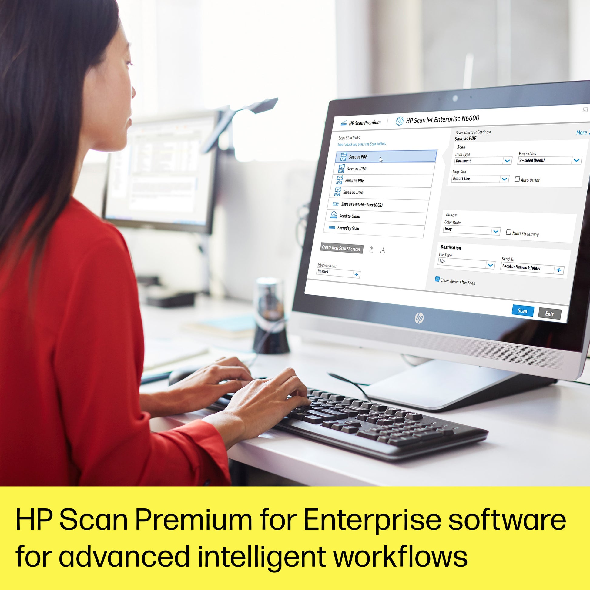 HP ScanJet Enterprise Flow N6600 fnw1 – Flachbett + ADF, A4, Duplex, ADF 100 Blatt, WLAN/LAN, 1'200 dpi