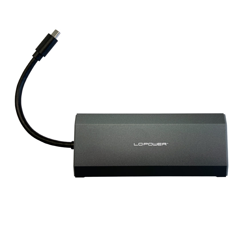 LC-Power LC-C-multi-7 M2 Multiport-Adapter – USB-C, 1× HDMI, 2× USB-A, 1× USB-C, 100 W PD, für Windows/Mac