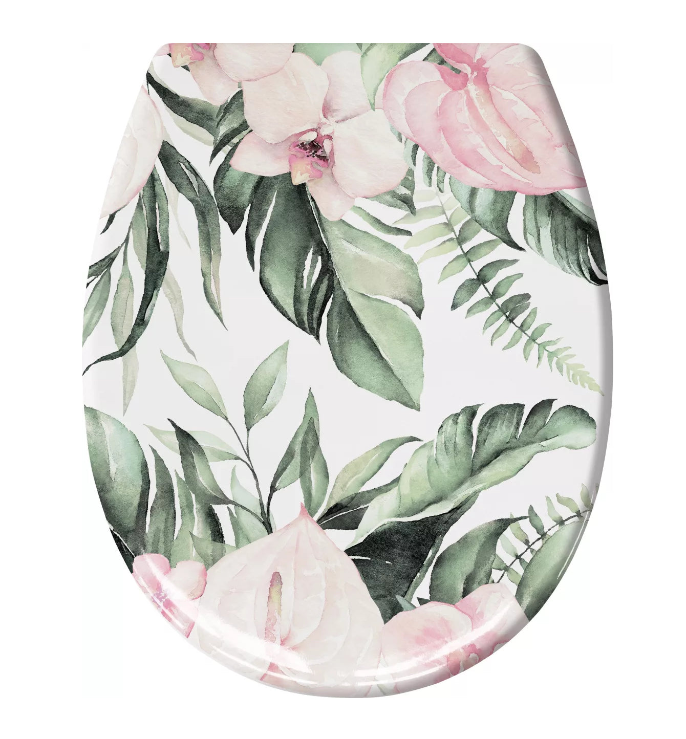 Kleine Wolke WC-Sitz Garden – Edelstahl, Hellrosa, 37 × 45 cm