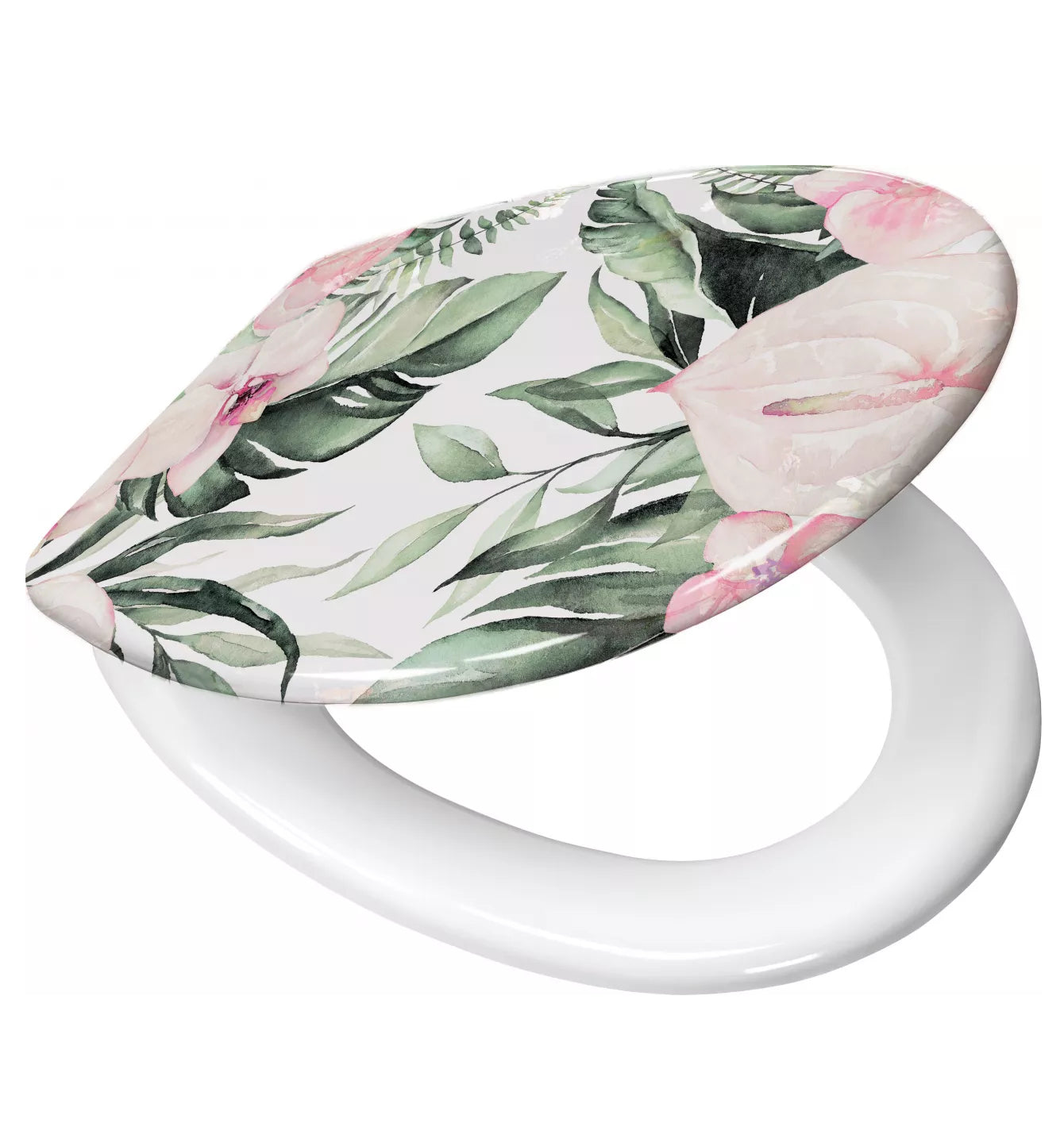 Kleine Wolke WC-Sitz Garden – Edelstahl, Hellrosa, 37 × 45 cm