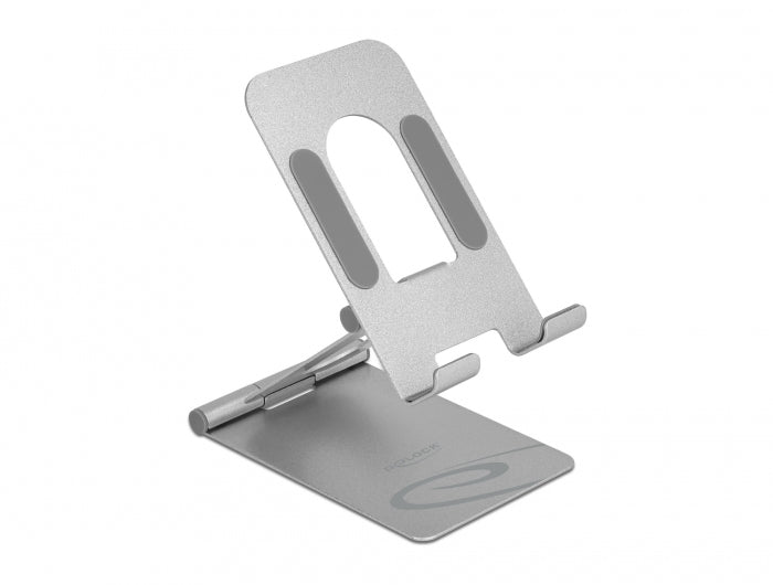 DeLOCK Verstellbarer, faltbarer Tischständer – für Geräte bis 12" – Silber, Aluminium