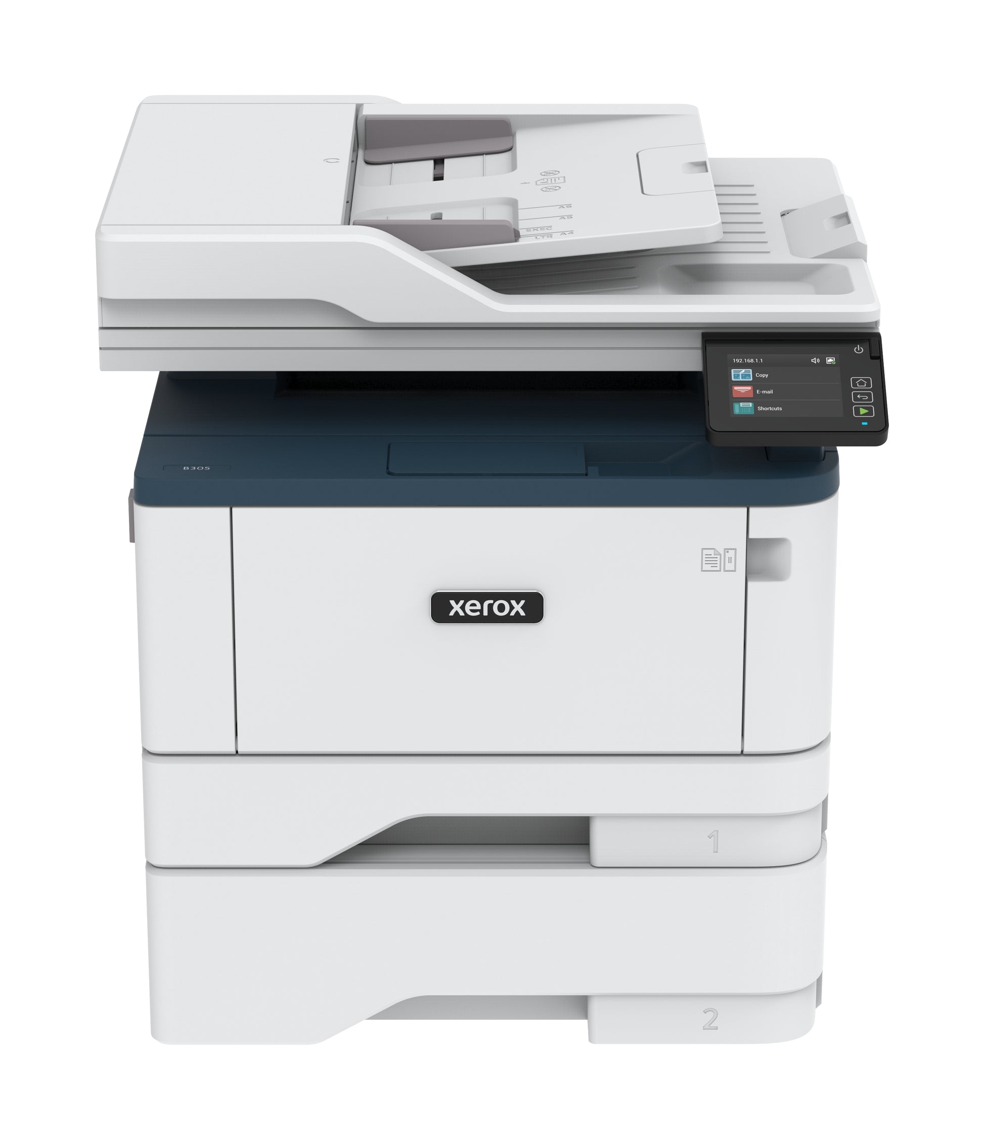 Xerox B305 – SW Laser-Multifunktionsdrucker, A4, 3-in-1, Duplex, ADF, WLAN/LAN, AirPrint, Mopria, Touchscreen