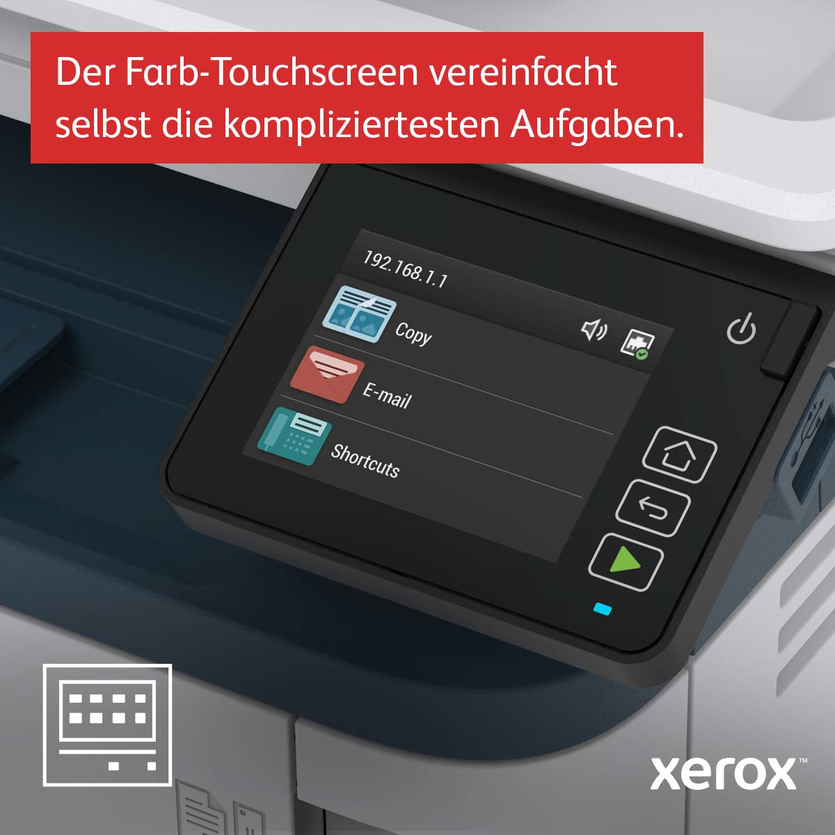 Xerox B305 – SW Laser-Multifunktionsdrucker, A4, 3-in-1, Duplex, ADF, WLAN/LAN, AirPrint, Mopria, Touchscreen