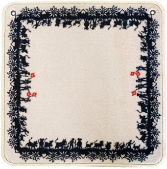 AGM Jassteppich Scherenschnitt, Perlvelours, Beige, 60 × 60 cm