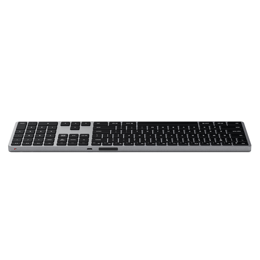 Satechi Slim X3 Keyboard Home – Tastatur – Bluetooth 5.0 – USB‑C – Beleuchtet – QWERTZ (DE) – Schwarz/Grau