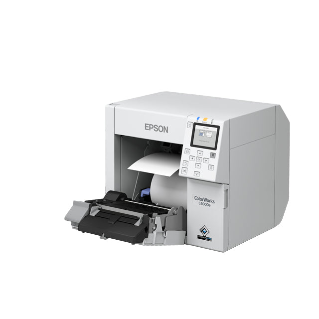 Epson CW-C4000E – Farb-Etikettendrucker (Tintenstrahl), 108 mm, 1'200×1200 dpi, 102 mm/s, USB, Autoabschneider