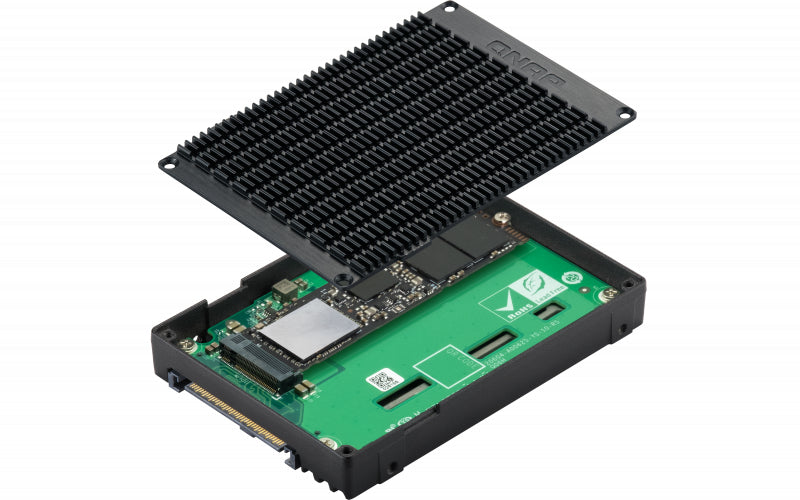 QNAP QDA-UMP4 Adapter SFF-8639 (U.2) zu M.2 NVMe – 4× M.2, 2,5", für Windows 7/8.1/10, Schwarz