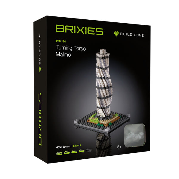 BRIXIES 3D Puzzle Turning Torso – 655 Teile – ABS Kunststoff – 9,6 × 9,6 × 15 cm – ab 8 Jahren – mehrfarbig