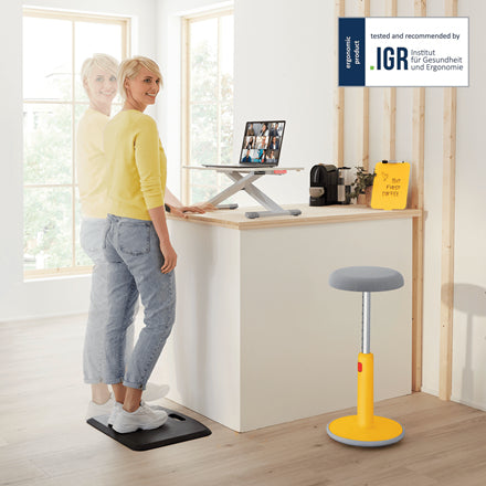 Leitz Stehtisch – 42 × 80 × 7,2-38 cm – grau – höhenverstellbar