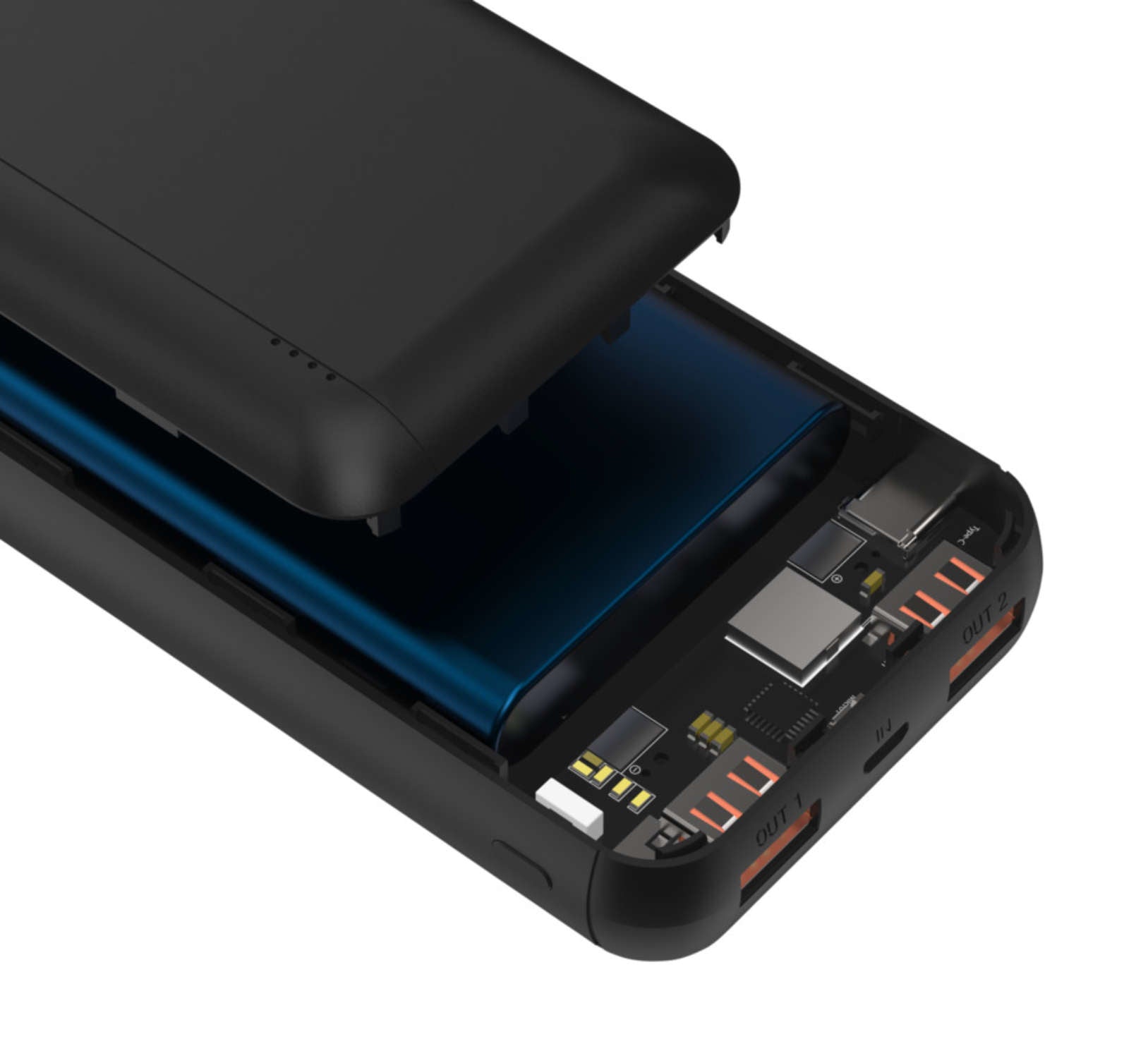 Ansmann PB320PD Powerbank 20'000 mAh – 20 W PD, 1× USB-C, 2× USB-A, schwarz