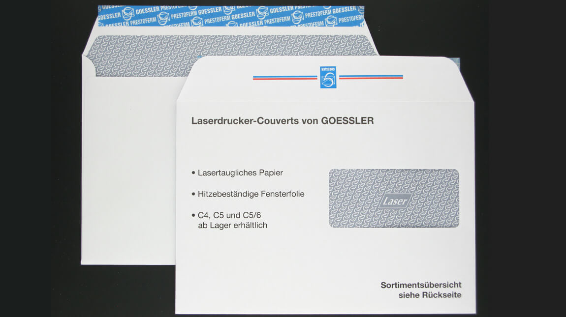 Goessler Couvert C4, Fenster links, Haftklebung, Weiss, 120 g/m², Fensterfolie lasertauglich – 250 Stk.