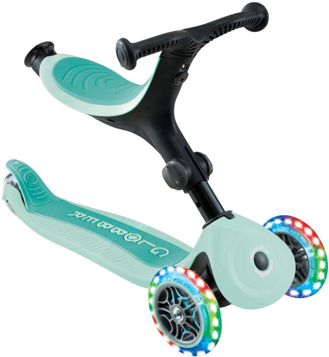 Globber GO UP Dreirad – faltbar, höhenverstellbarer Lenker und Sitz, Fussbremse – ab 1 Jahr – Mint