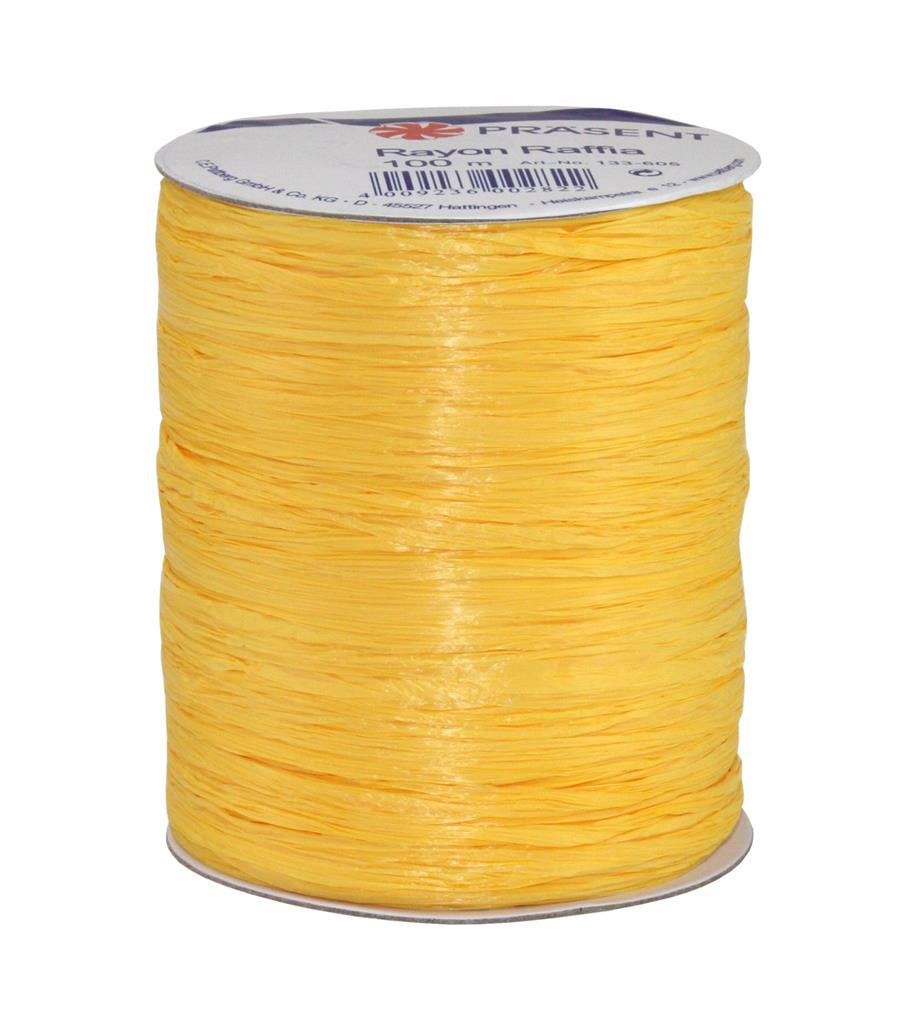 Pattberg Geschenkband Raffia Rayon Gelb – 5 mm × 100 m