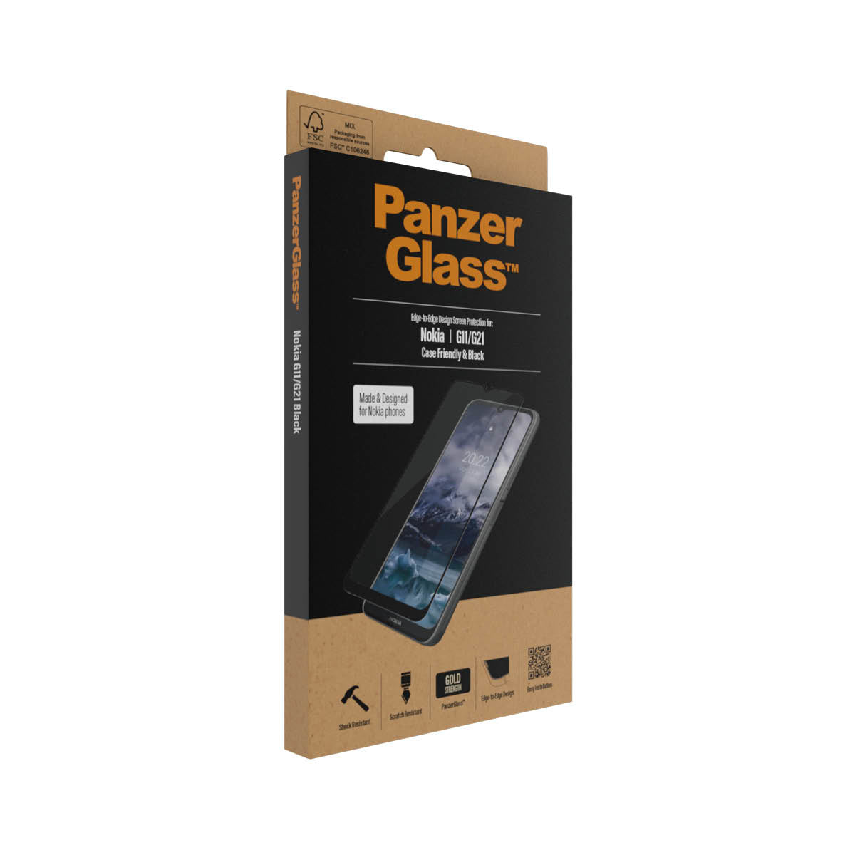 PanzerGlass Displayschutz (Panzerglas), Case Friendly – für Nokia G11/G21