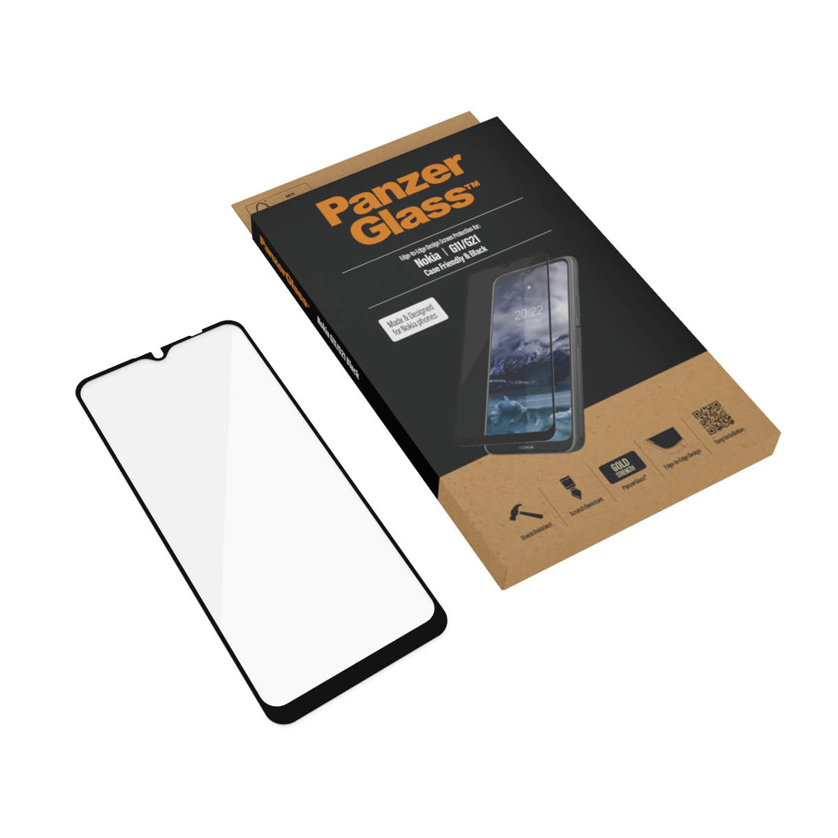 PanzerGlass Displayschutz (Panzerglas), Case Friendly – für Nokia G11/G21