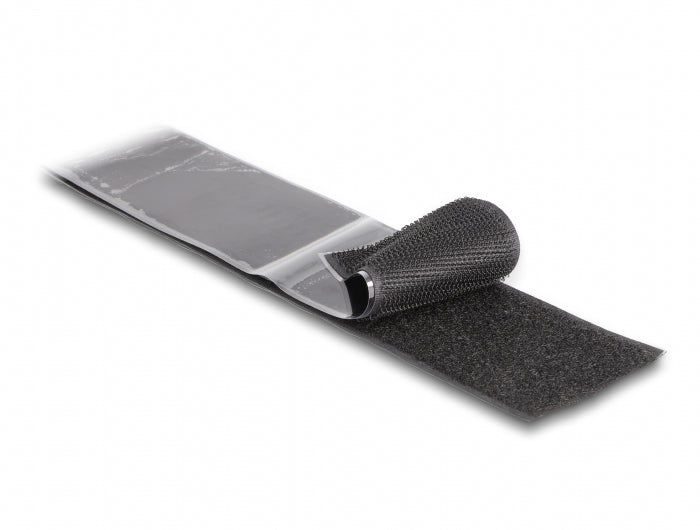 DeLOCK Klettband, 25 m × 50 mm, selbstklebend – schwarz