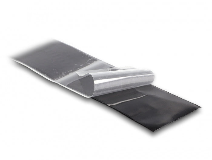 DeLOCK Klettband, 25 m × 50 mm, selbstklebend – schwarz