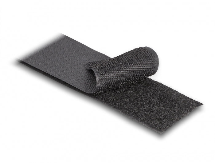 DeLOCK Klettband 15 m × 50 mm, schwarz