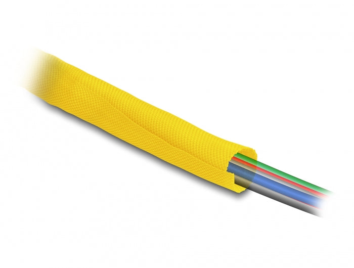 DeLOCK Kabelschlauch, Ø 19 mm × 2 m, selbstschliessend, hitzebeständig – Gelb
